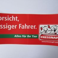 NEU: Aufkleber Sticker "VORSICHT, Bissiger FAHRER!" 15x6,5cm von Fressnapf Pin