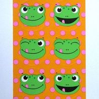 NEU: Aufkleber Sticker Bogen Frosch Gesicht Frog Face grün von AGC Kermit Smiley