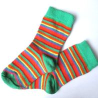 Kinder Baby Socken Gr. 19-22 Ringel Söckchen grün orange geringelt mehrfarbig