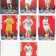 7x FC Augsburg Topps Match Attax Trading Card 2012 mit Sonderkarten