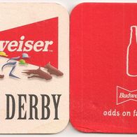 Budweiser US - alter Bierdeckel "Irish Derby"