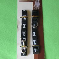 Hunde Leine + Halsband NEU Größe S 25-40 cm schwarz