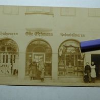 Goldap: Kolonialwaren & Schuhe Otto Eschmann (Markt 48 ???), Foto-Ak um 1925