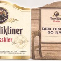 Benediktiner Weissbier - Bierdeckel "Dem Himmel so nah." ("gebraut in Lich....")