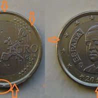 Spanien 1 Euro 2001 Fehlprägung ! bitte lesen ! (W106)