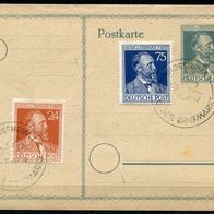 AZ003 Gemeinschaftsausgabe Ganzsache + Mi 963-64 gestempelt "Tag der Briefmarke"