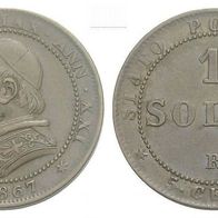 Vatikan 1 Soldo 1867 R Papst PIUS IX. (1846-1878) ss+