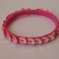 NEU Kinder Pailletten Armband pink 16 cm rosa Gummi elastisch Haargummi Schmuck