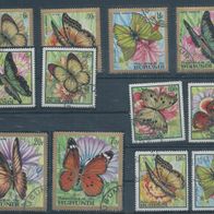 Burundi Schmetterlinge ex MiNr 411/434, gestempelt