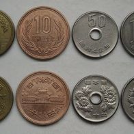 Japan Lot 5-10-50-100 Yen 1959 - 1967 (W116)