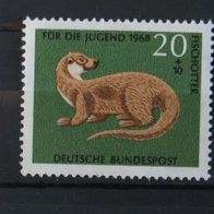 Wohlfahrtsmarken Für die Jugend 1968 3 Postwertzeichen Tiere Briefmarken Postfrisch