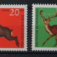 Wohlfahrtsmarken Für die Jugend 1966 4 Postwertzeichen Tiere Briefmarken Postfrisch