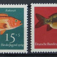 Wohlfahrtsmarken Für die Jugend 1964 4 Postwertzeichen Tiere Briefmarken Postfrisch