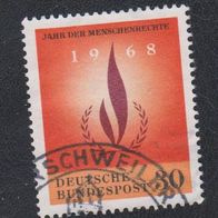 BRD Sondermarke " Internationales Jahr der Menschenrechte " Michelnr. 575 o