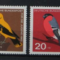 Wohlfahrtsmarken Für die Jugend 1963 4 Postwertzeichen Tiere Briefmarken Postfrisch