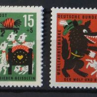 4 Wohlfahrtsmarken Deutsche Märchen Postwertzeichen Briefmarken Postfrisch