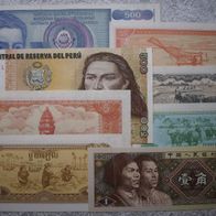 8 x Banknoten Lot International Bankfrisch (W143)