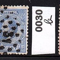 H019 Niederlande Mi. Nr. 19 D König Willem III. + 30 b Ziffer im Kreis o <