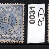 H020 Niederlande Mi. Nr. 19 D König Willem III. + 31 a.D. Ziffer im Kreis o <