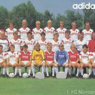 1. FC Nürnberg Mannschaftskarte 1987 adidas