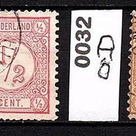 H029 Niederlande Mi. Nr. 30 b + 32 a. D. Ziffern im Kreis o <