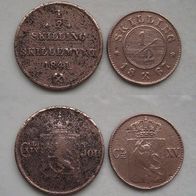 Norwegen 1/2 Skilling 1841 - 1867 Carl XIV-XV (W193)