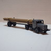 Wiking 1:87 Büssing 8000 Langholztransport Post zeltgrau aus PMS Set 66-51 (1996)