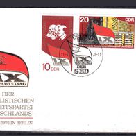 DDR 1976 Parteitag der SED MiNr. 2123 - 2124 FDC gestempelt -3-