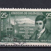 Kolumbien, 1958, Mi. 828, Geophysik. Jahr, 1 Briefm., gest.