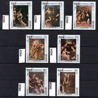 H141 Kambodscha Mi. Nr. 620 bis 626 Gemälde des Malers Correggio o <