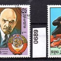 H143 Kambodscha Mi. Nr. 688 + 689 Geburtstag von Lenin o <