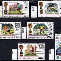 H146 Korea-Nord Mi. Nr. 1747 bis 1752 Gewinner Fußball-WM 1930 - 1978 o <