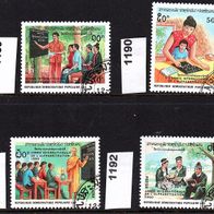 H159 Laos Mi. Nr. 1189 bis 1192 Int. Jahr der Alphabetisierung o <