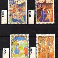 H196 Sao Tome und Principe Mi. Nr. 1199 bis 1202 Weihnachten: Gemälde o <