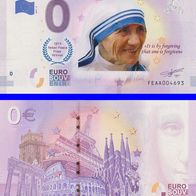 0 Euro Schein Mother Teresa of Calcutta FEAA 2019-2 Fehldruck Farbversion Nr 4693