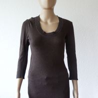 Damen Pullover Zero | Gr. 36 braun 3/4 Arm Baumwolle | gebraucht