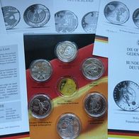Deutschland BRD 2011 6 x 10 EURO mit Silber im Folder