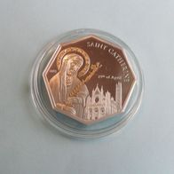 Vatikan 2011 Münze Gold Silb PP m. Swarovski Kristall. Heilige Katharina * *