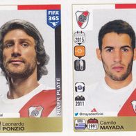 2x River Plate Panini Bild Fifa 365 Ponzio Nr.110 Mayada Nr.111 Jahr 2015