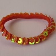 NEU Kinder Pailletten Armband orange 14 cm Gummi elastisch Haargummi Schmuck