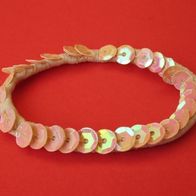 NEU Kinder Pailletten Armband elfenbein 16 cm Gummi beige elastisch Haargummi Schmuck