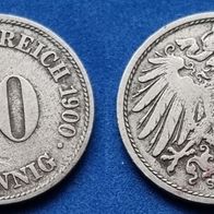 1032(2) 10 Pfennig (Kaiserreich) 1900/ D in s-ss ....... von * * * Berlin-coins * * *