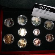 Luxemburg 2014 Kursmünzsatz PP + 2 x 2 Euro Gedenkmünzen 10 Münzen