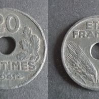 Münze Frankreich Alt: 20 Centimes 1941