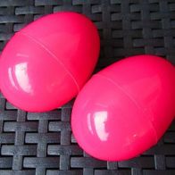 2 Stück befüllbare Kunststoff Ostereier pink 8 cm Ostern Deko Kinder Spaß Suche