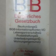 BGB Bürgerliches Gesetzbuch, Becker Texte im dtv, 53. Auflage 2003