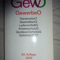 GewO GewerbeO, 34. Auflage 2003, Becker Texte im dtv