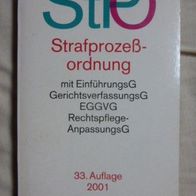 StPO Strafprozeßordnung, 33. Auflage 2001, Becker Texte im dtv