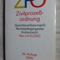 ZPO Zivilprozeßordnung, 32. Auflage 2000, Becker Texte im dtv