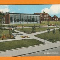 Ansichtkarte Hückelhoven - Hallenbad und Schule gelaufen 1966 Stempel Hückelhoven.